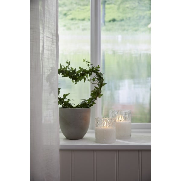 Bijela LED voštana svijeća u Star Trading Flamme Romb staklu, visina 12,5 cm-image-4