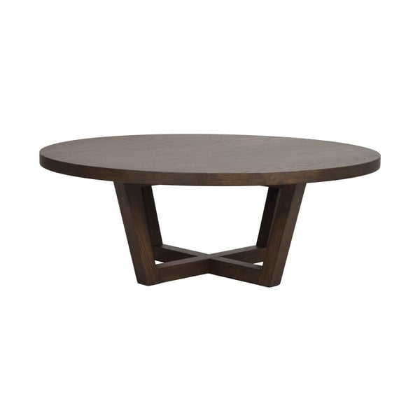 Tamno smeđi okrugao stolić za kavu u dekoru hrasta ø 110 cm Boxford – Rowico-image-2