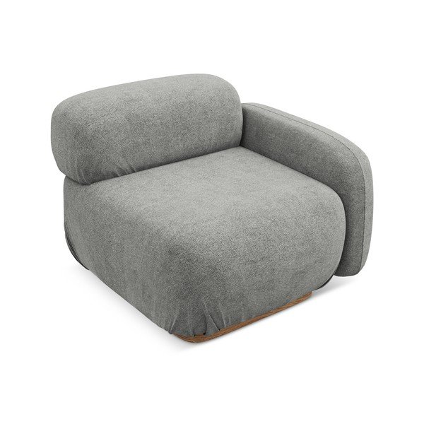 Siva modularna sjedeća garnitura od bouclé tkanine (s desnim kutom) Ailani – Makamii-image-1