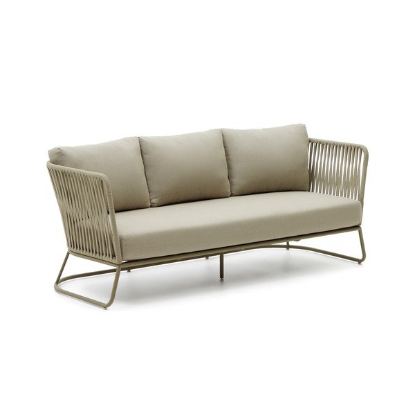 Kaki zelena željezna vrtna sofa Saconca – Kave Home