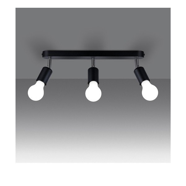 Crna metalna stropna svjetiljka ø 6 cm Brando – Sollux-image-1