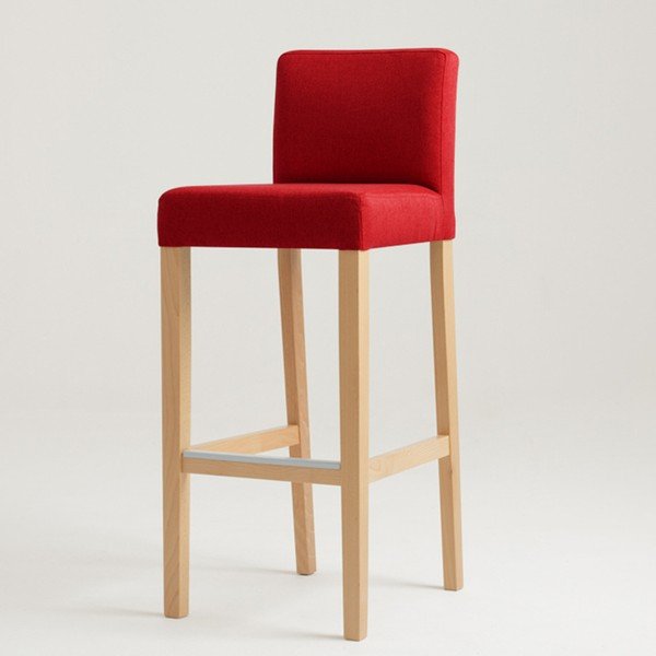 Crvena barska stolica s prirodnim nogama Custom Form Wilton-image-1