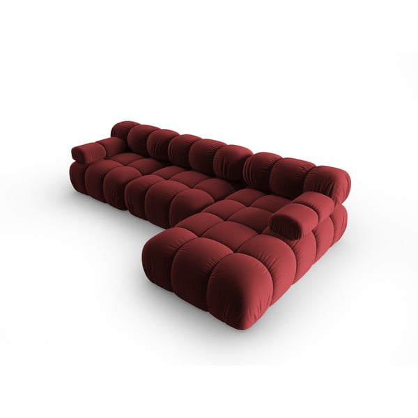 Crvena baršunasta sofa 285 cm Bellis – Micadoni Home-image-4