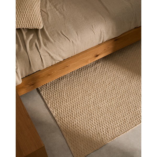 Krem ručno rađen tepih od mješavine pamuka 160x230 cm Mascarell – Kave Home-image-1