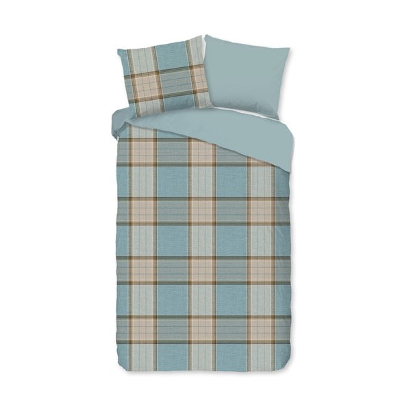 Plava flanelska posteljina za krevet za jednu osobu/za produženi krevet 140x220 cm Jacco – Good Morning