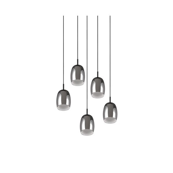 Crna/u srebrnoj boji viseća svjetiljka sa staklenim sjenilom ø 48 cm Barret – Trio Select-image-2