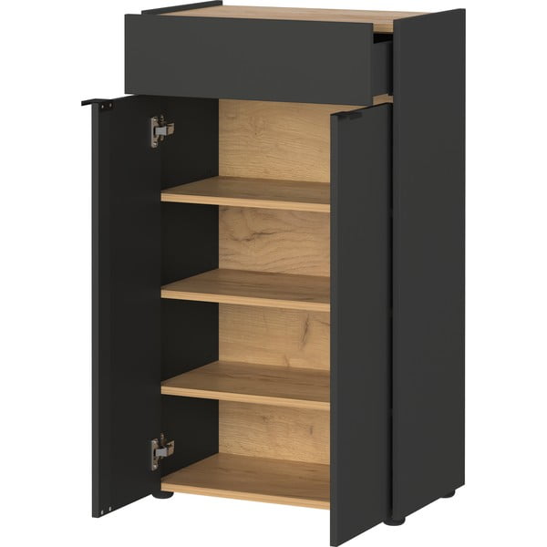 Antracitno sivi visok kupaonski ormarić 60x98 cm Forano – Germania-image-2