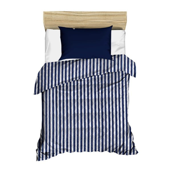 Prošiveni prekrivač na plavo-bijele pruge Stripes, 160 x 230 cm