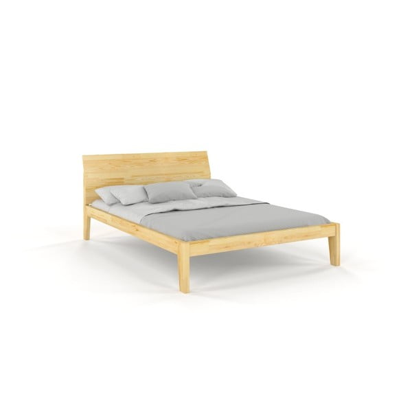 Bračni krevet od masivnog bora 160x200 cm u prirodnoj boji Agava – Skandica