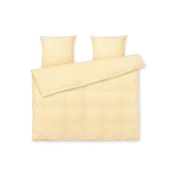 Žuta  posteljina za bračni krevet/za produženi krevet od krepa 200x220 cm Bæk&Bølge – JUNA