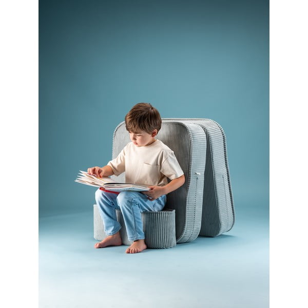 Mentol zelena dječja fotelja od samta Flip – Wigiwama-image-4