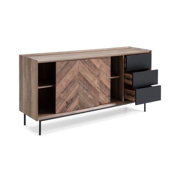 Komoda u hrastovom i crnom dekoru Marckeric Utah-image-4