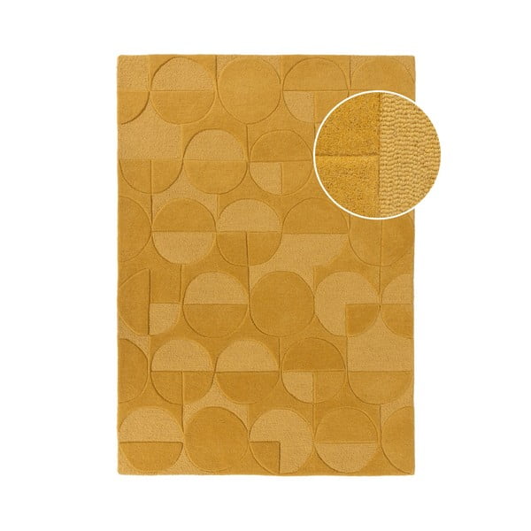 Žuti vuneni tepih Flair Rugs Gigi, 160 x 230 cm