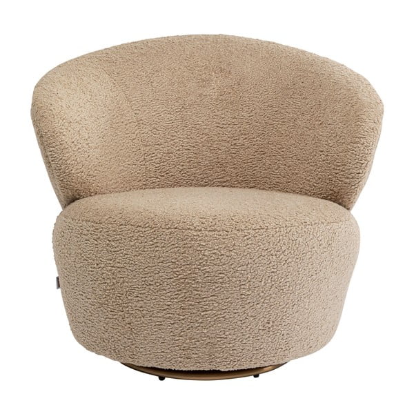 Svjetlo smeđa fotelja od bouclé tkanine Carella – Kare Design