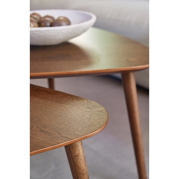 Smeđi stolići za kavu u setu 2 kom u dekoru hrasta 70x100 cm Adda – Unique Furniture-image-2