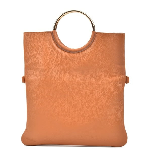 Konjak smeđa kožna torbica Luisa Vannini Pergon Cross-image-3