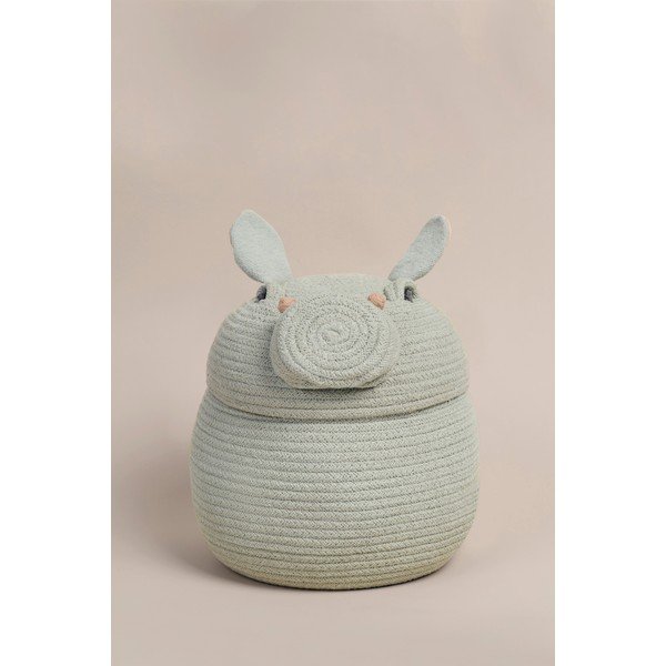 Svijetlo siva tekstilna dječja kutija za pohranu ø 25x30 cm Henry the Hippo – Lorena Canals-image-4