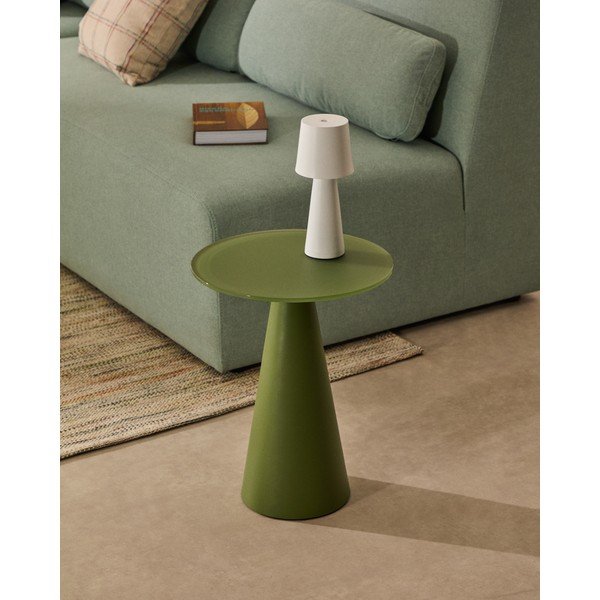 Okrugao pomoćni stol sa staklenom pločom stola ø 35 cm Wilshire – Kave Home-image-1