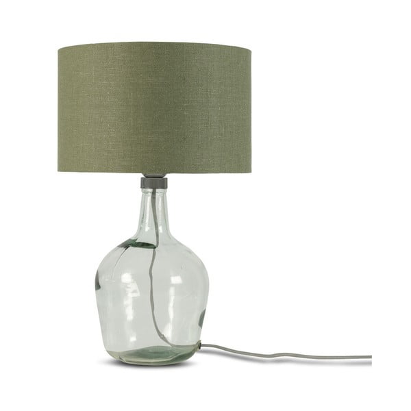 Stolna lampa s tamnozelenim sjenilom i konstrukcijom od recikliranog stakla Good &amp; Mojo Murano, ⌀ 30 cm