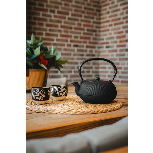 Crni porculanski/od lijevanog željeza servis za čaj Sichuan – Bredemeijer-image-1