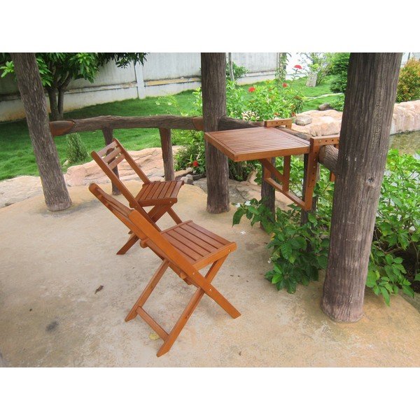 Komplet od 2 stolice i visećeg stolića od eukaliptusa Garden Pleasure Berkeley-image-1