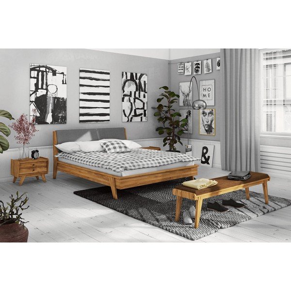 Klupa od hrastovine sa narančastim sjedištem Retro - The Beds-image-1