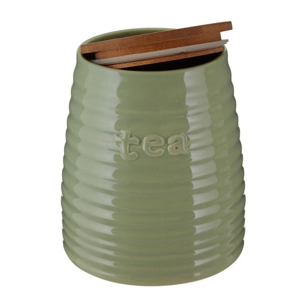 Zelena kutija za čaj s poklopcem od bambusa Premier Housewares Winnie, 950 ml