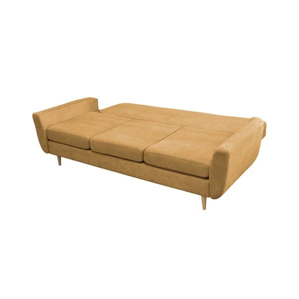 Žuti kauč na razvlačenje sa svijetlim nogama Mazzini Sofas Rose-image-3