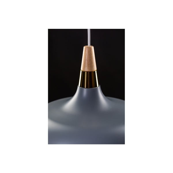 Siva viseća svjetiljka s drvenim sjenilom/s metalnim sjenilom Skandi – GTV-image-1