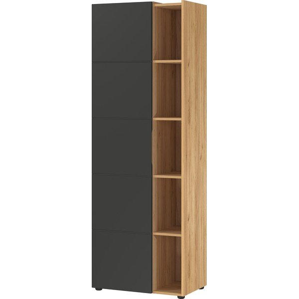 Tamno siva polica za knjige u dekoru hrasta 62x182 cm Olvera - Germania-image-1
