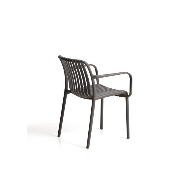 Tamno siva plastična vrtna stolica Isabellini – Kave Home-image-4