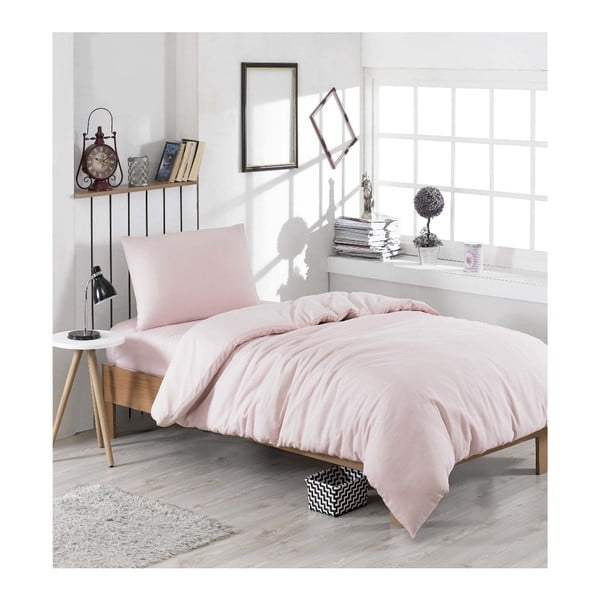 Posteljina s plahtama za krevet za jednu osobu Cute Pink, 160 x 220 cm