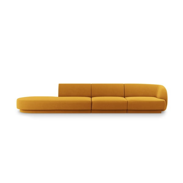 Senf žuta baršunasta sofa 302 cm Miley – Micadoni Home