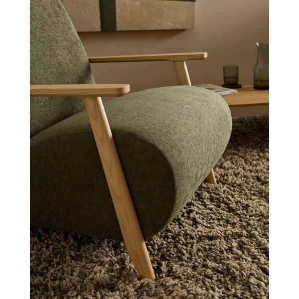 Zelena fotelja od šenila Meghan – Kave Home-image-4
