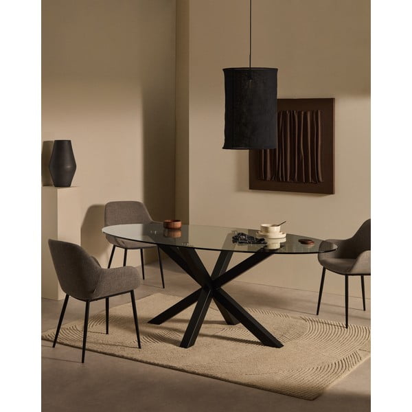 Blagovaonski stol sa staklenom pločom stola 100x200 cm Argo – Kave Home-image-1