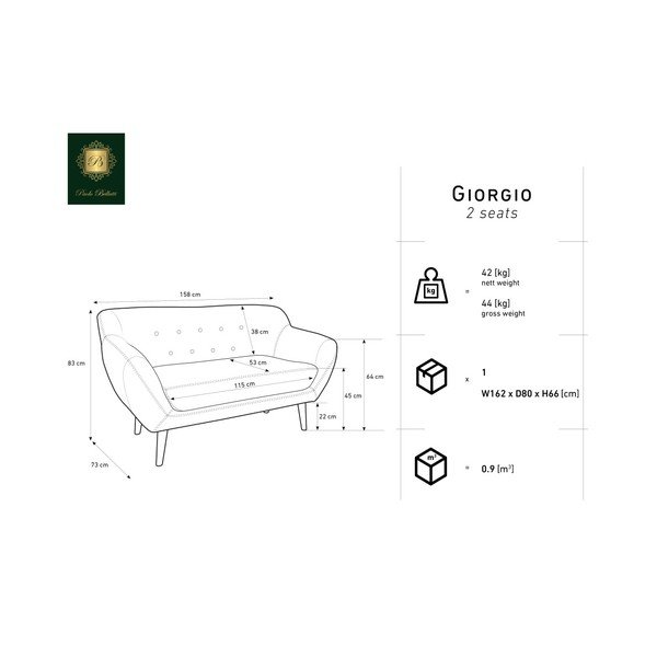 Roza dvosjed Mazzini Sofas Amelie-image-1