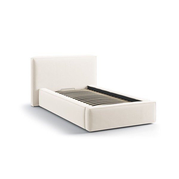 Krem tapecirani krevet s prostorom za odlaganje s podnicom 90x200 cm Jodie – Micadoni -image-2