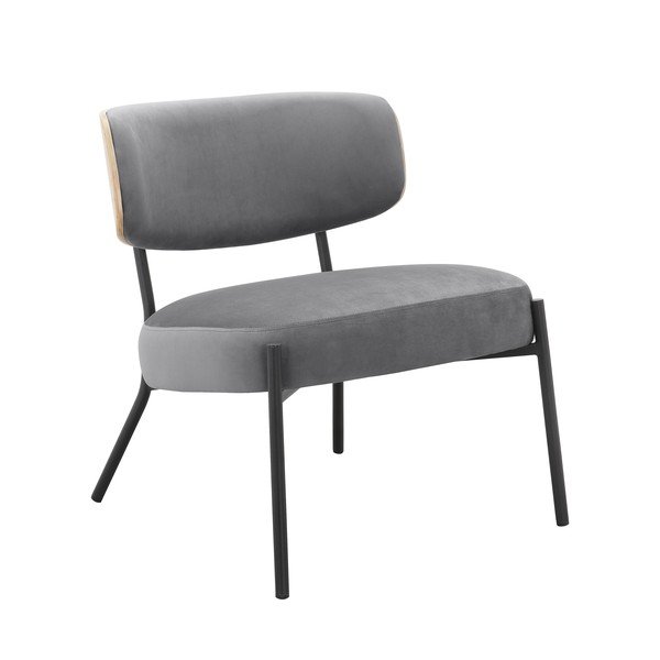 Siva baršunasti fotelja s naslonjačem za noge Jerry – Støraa-image-4