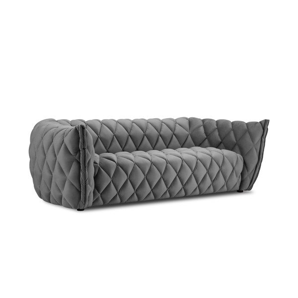 Svijetlo siva baršunasti sofa 228 cm Flandrin – Interieurs 86-image-2