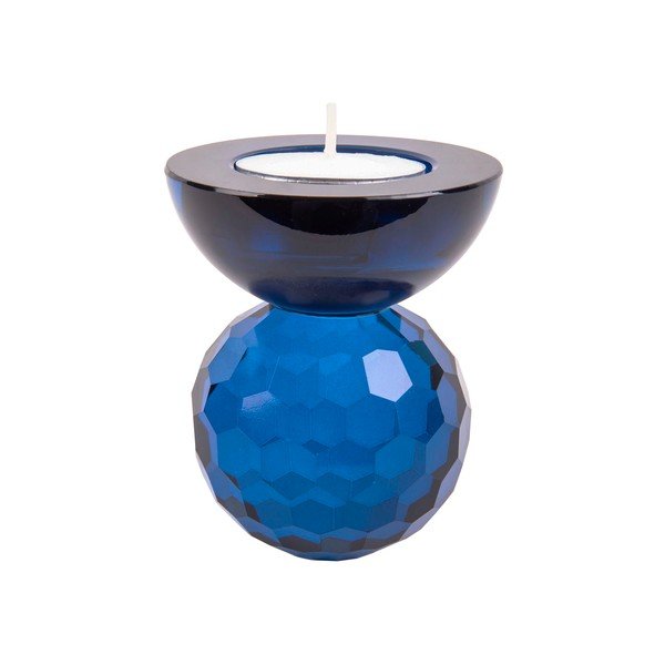 Plavi stakleni svijećnjak Crystal Art - PT LIVING