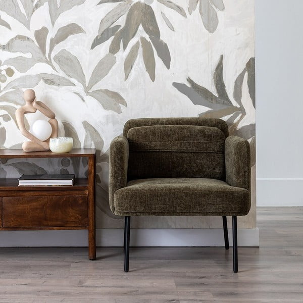 Bež fotelja od šenila Bind – Ixia-image-1