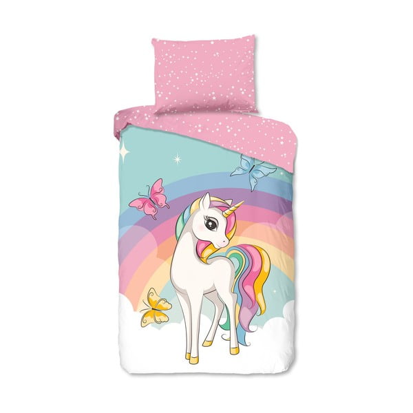 Ružičasta pamučna dječja posteljina za krevet za jednu osobu 140x200 cm Dash – Good Morning