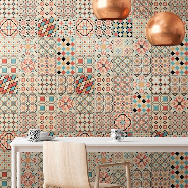Set od 60 zidnih naljepnica Ambiance Azulejos Arianito, 15 x 15 cm-image-4