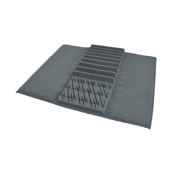 Siva plastična podloga za ocjeđivanje posuđa 50x38 cm – Homéa