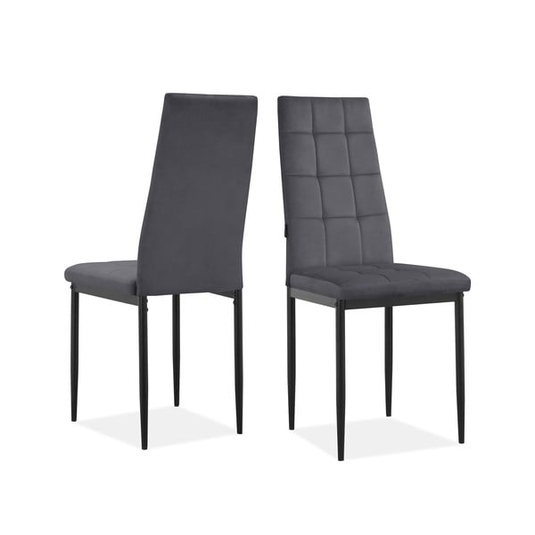 Antracitno sive baršunaste blagovaonske stolice u setu 2 kom Becca – Støraa-image-3