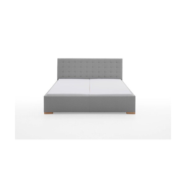 Svijetlo sivi tapecirani bračni krevet bez podnice 180x200 cm Malia – Meise Möbel-image-2