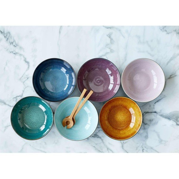 Siva zemljana zdjela za salatu s unutarnjom glazurom u blijedoplavoj Bitz Mensa, promjera 30 cm-image-1