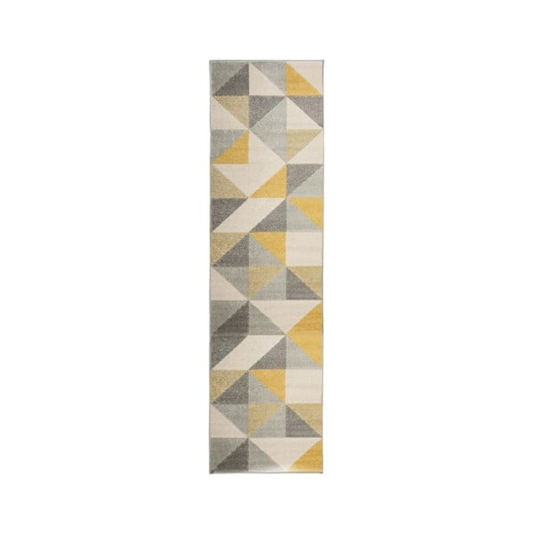 Sivo-žuti tepih Flair Rugs Urban Triangle, 60 x 220 cm