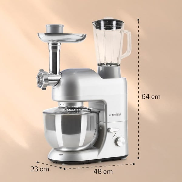 Sivi multifunkcionalni kuhinjski robot Klarstein Lucia Argentea-image-2