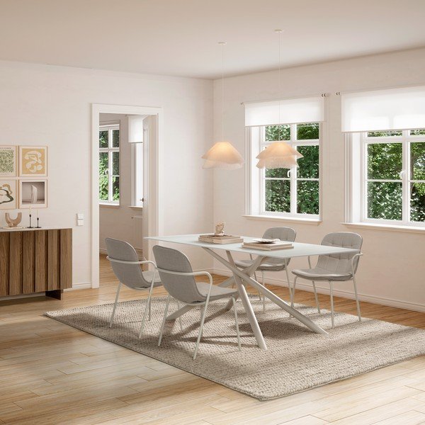 Bež podstavljena blagovaonska stolica s naslonima za ruke Angie – Marckeric-image-1